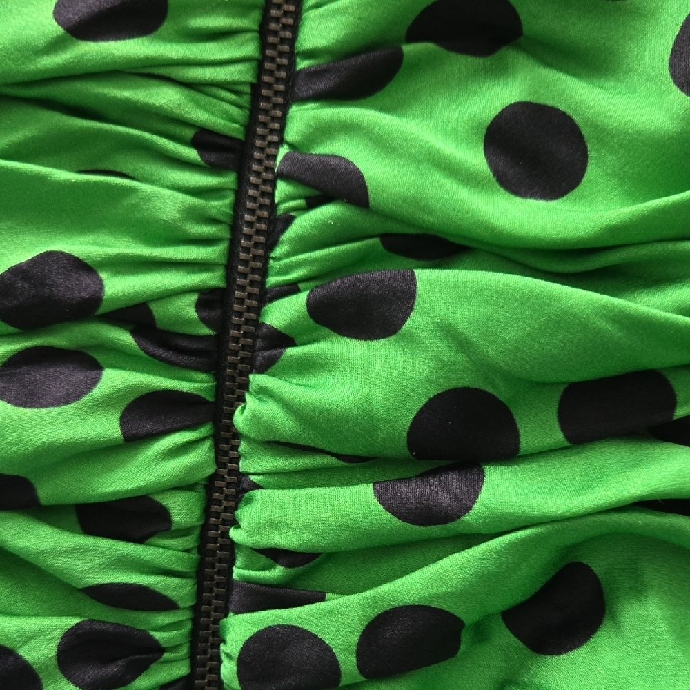 D&G Vibrant Green and Black Polka Dot Top - Picture 7 of 8